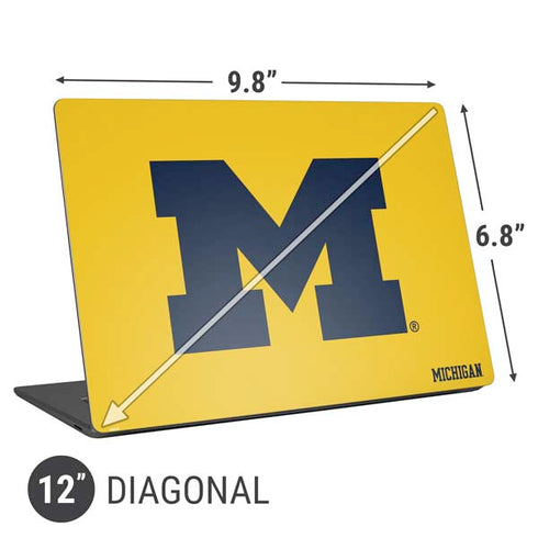 University of Michigan M Logo Yellow Universal Laptop 12in (9.8 x 6.8in) Skin
